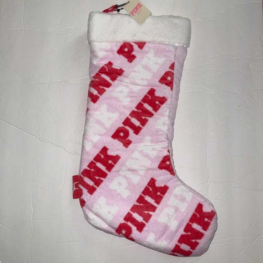 NWT Victoria’s Secret PINK Christmas Stocking All Over Logo